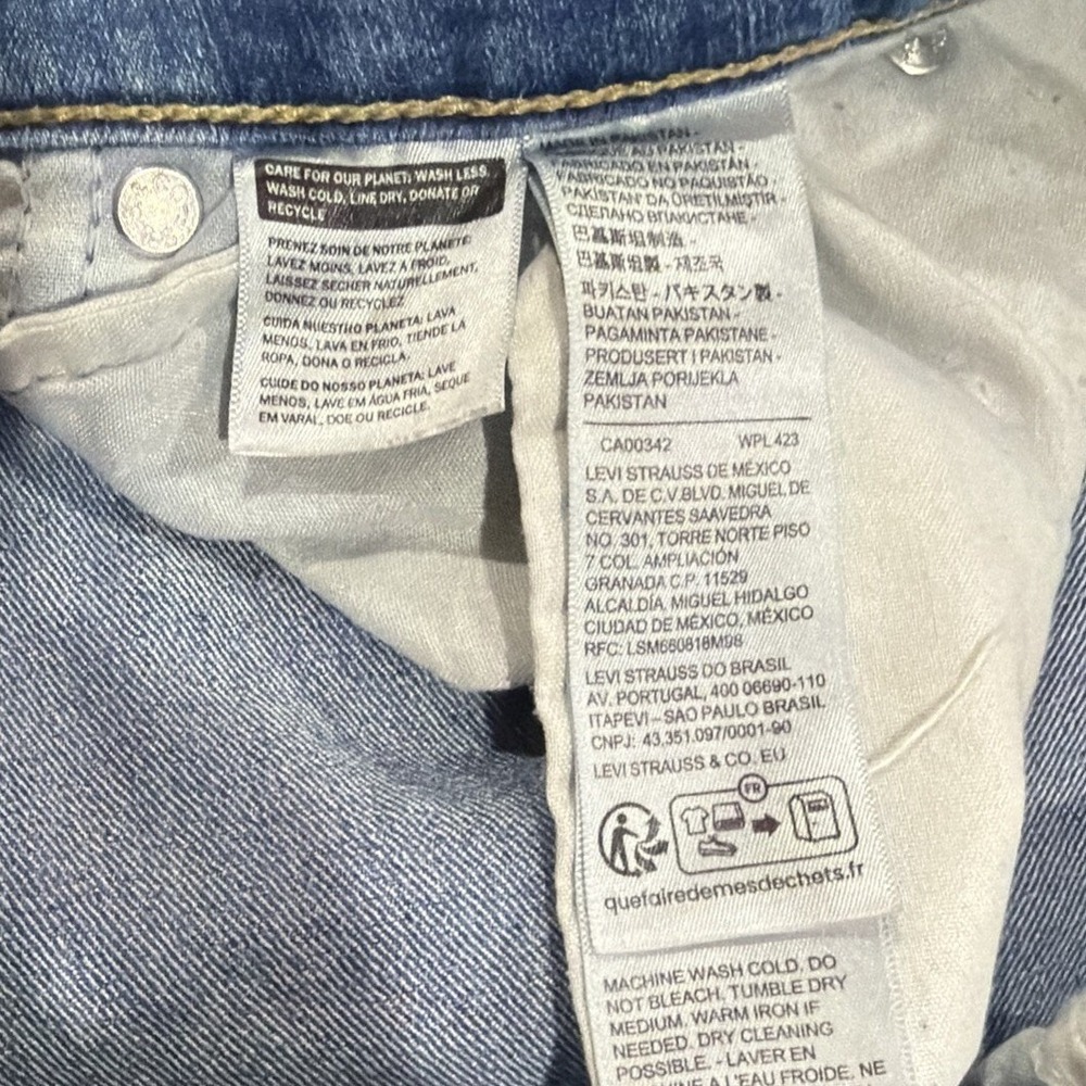 Levis 725 High Rise Bootcut Jeans Womens 32 Medium Wash Blue Denim Stretch 725 - Picture 6 of 6
